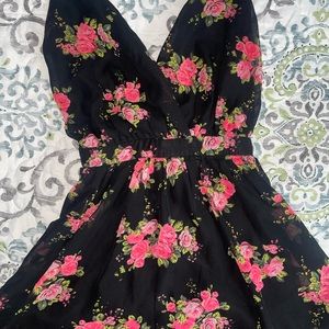 Black Floral Romper
